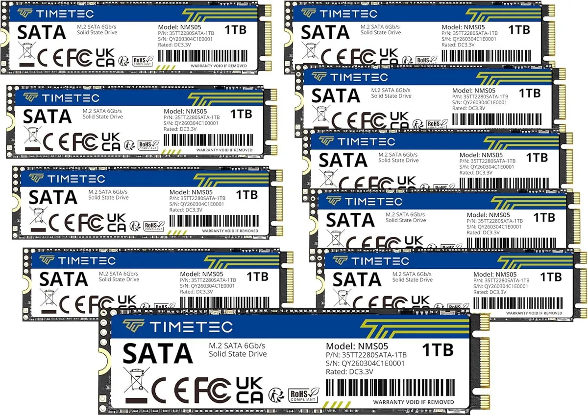 Timetec Timetec 1TB 10-pack M.2 2280 SATA internal SSD — product photo