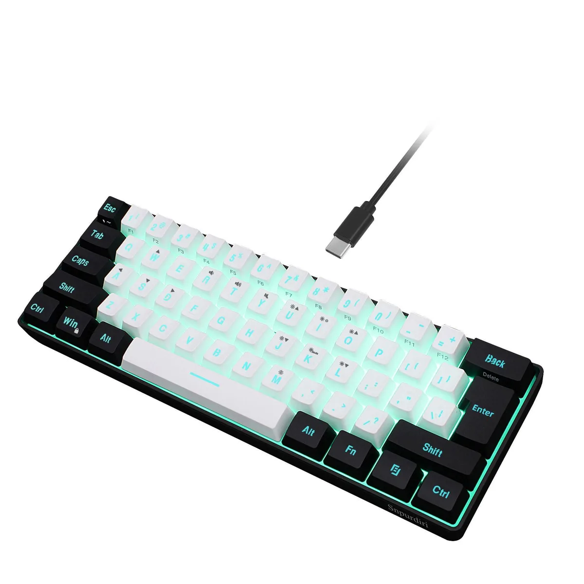  Philips V800 60% Wired Gaming Keyboard 61 Keys RGB Black-White — product photo