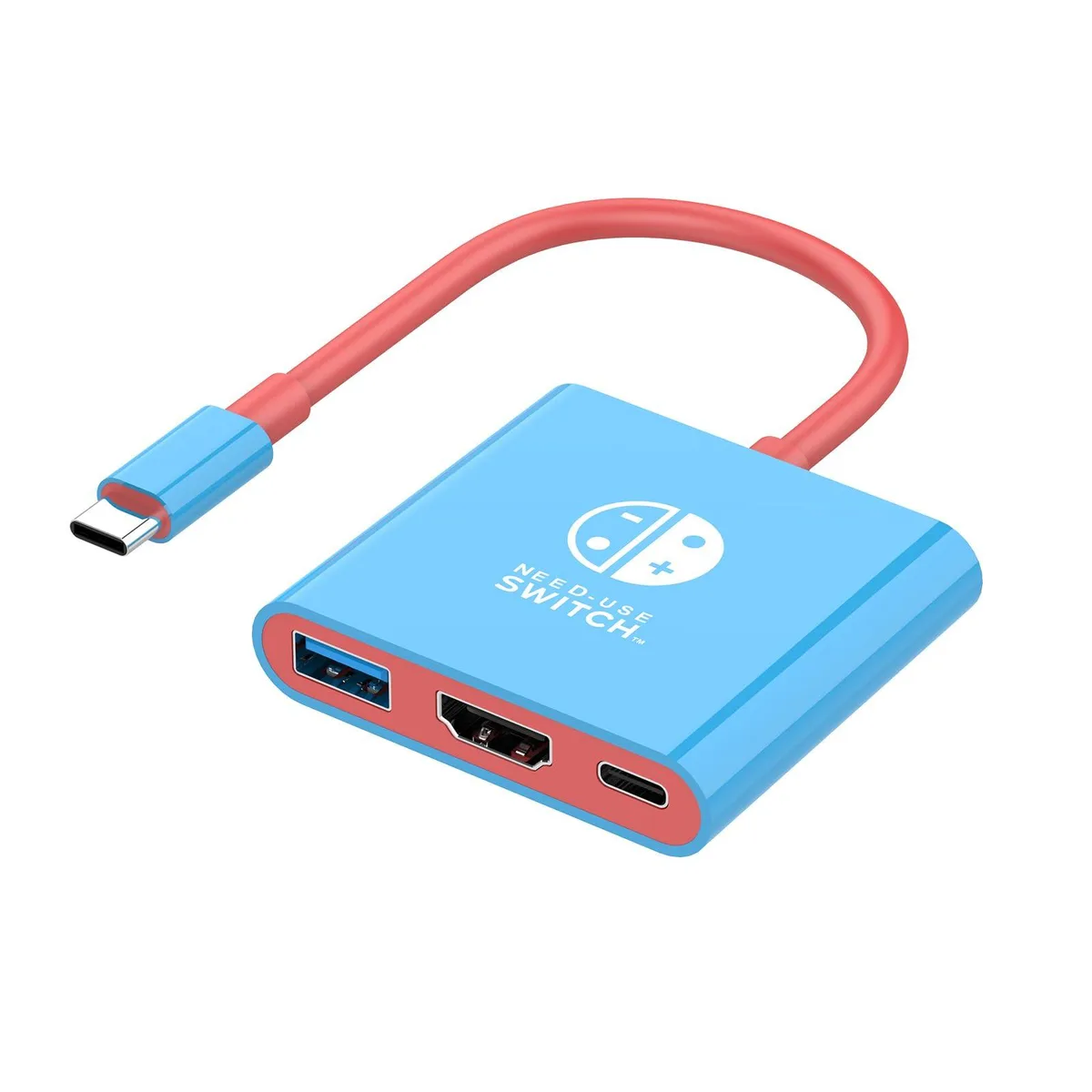  Mind Reader Portable Nintendo TV Adapter Black 1080p 60Hz USB 3.0 HDMI 2.0 100W PD 2 in 1 Accessory — product photo