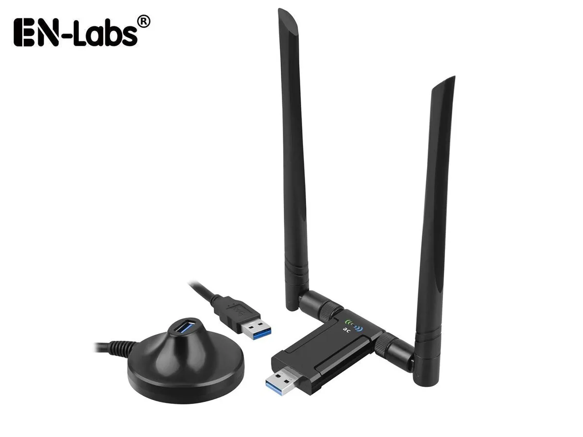 EN-Labs EN-Labs AC1200M USB 3.0 Dual-Band WiFi Adapter RTL8812BU 2x 5dBi Antennas — product photo