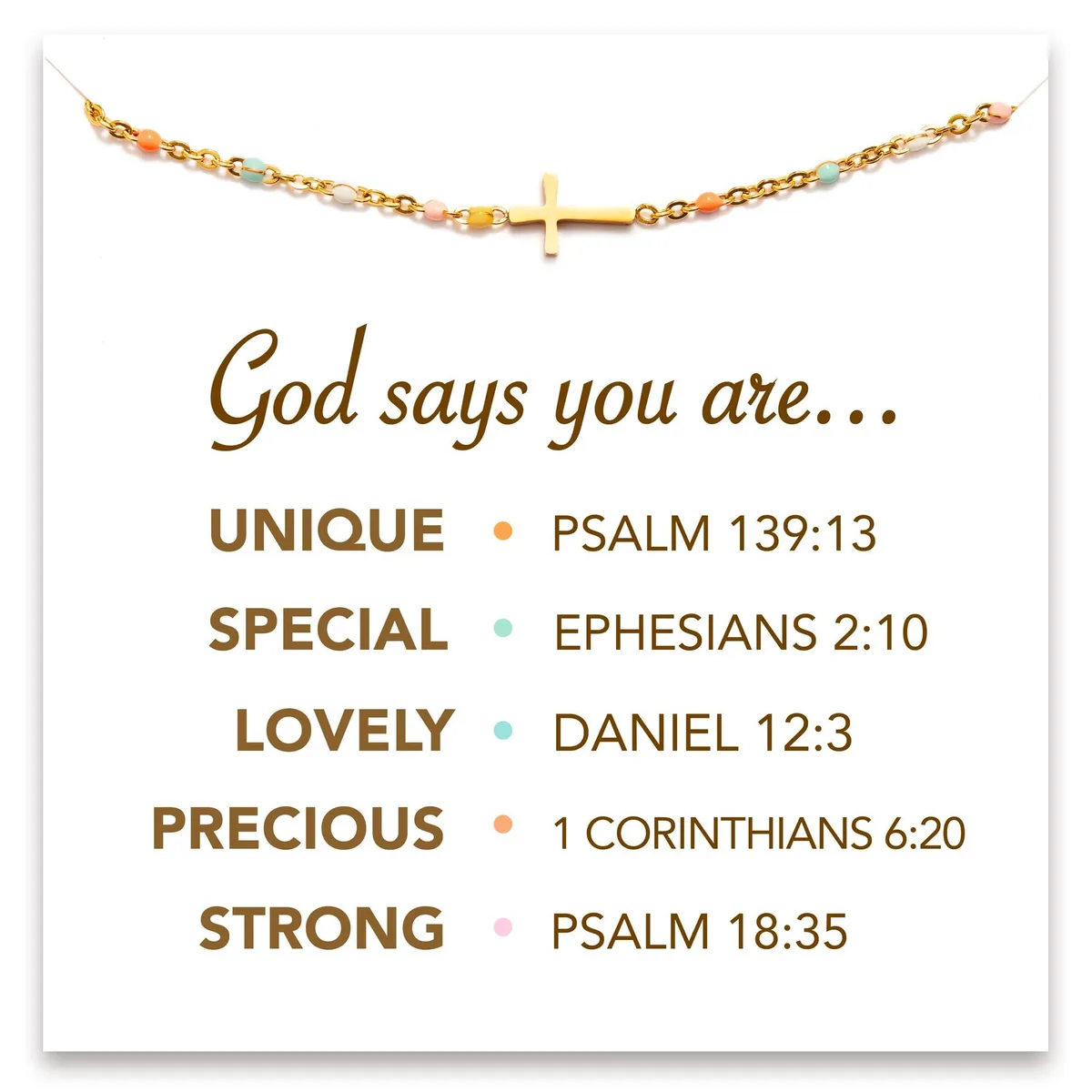  STORYJEWELLERY Cross Bracelet "God says you are..." 18K Gold Plated — product photo