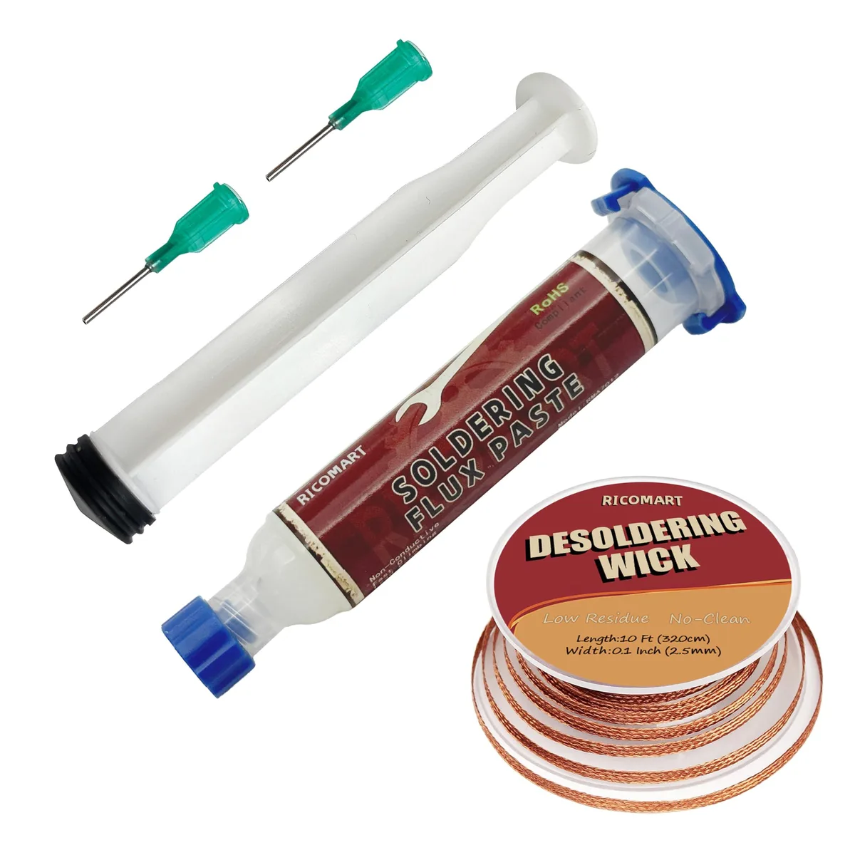  RICOMART Desoldering Wick and Flux Kit .1 10 — product photo