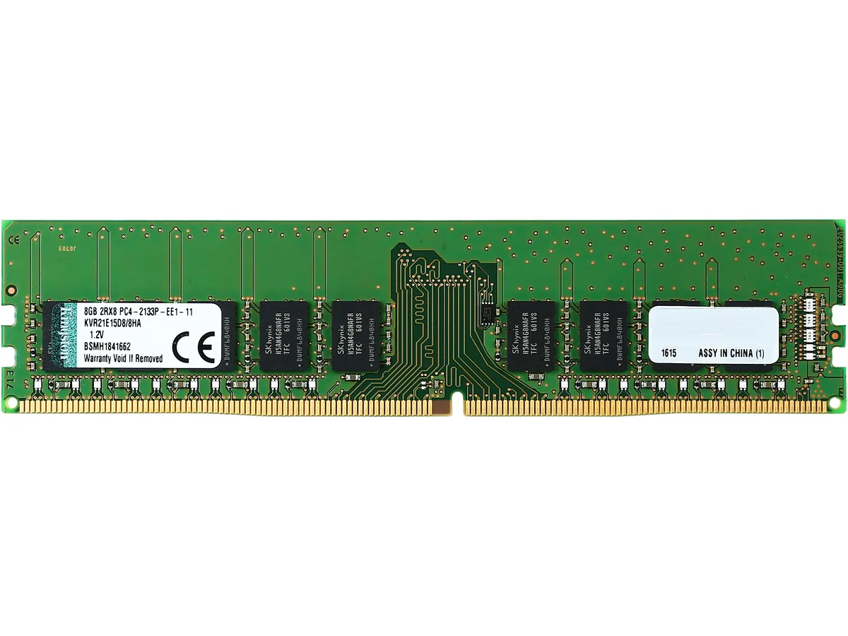 Kingston Technology Corp. Kingston Technology Corp. KVR21E15D8/8HA 8GB DDR4 2133 ECC Unbuffered server RAM — product photo