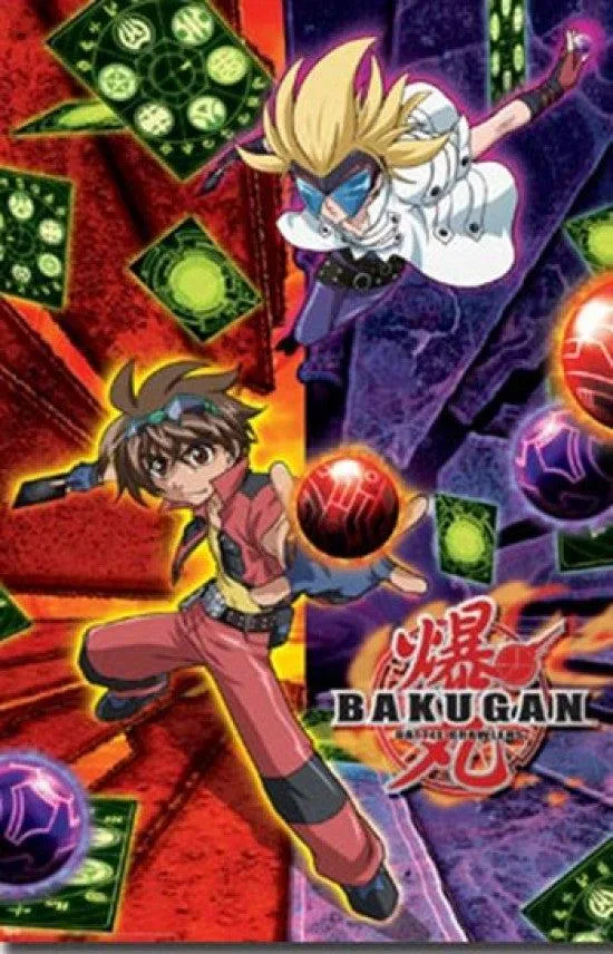 Poster print 22 x 34 showing Bakugan characters Dan and Masquerade on glossy paper