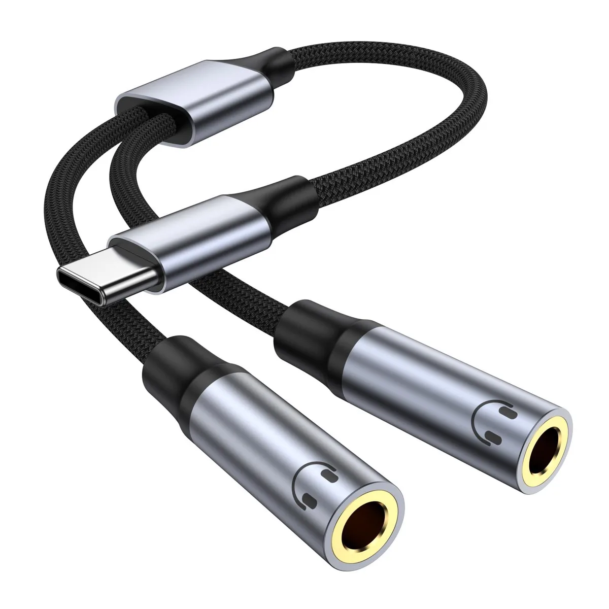  KAYQINHO USB-C to Dual 3.5 mm Female Headphone Splitter — product photo