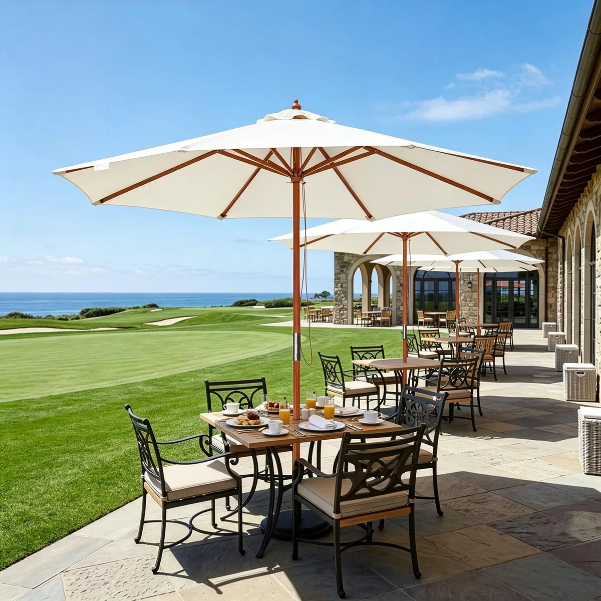 Yescom USA, Inc. Yescom USA, Inc. 07UMB008-9WD-IV 9 ft wooden patio umbrella — product photo