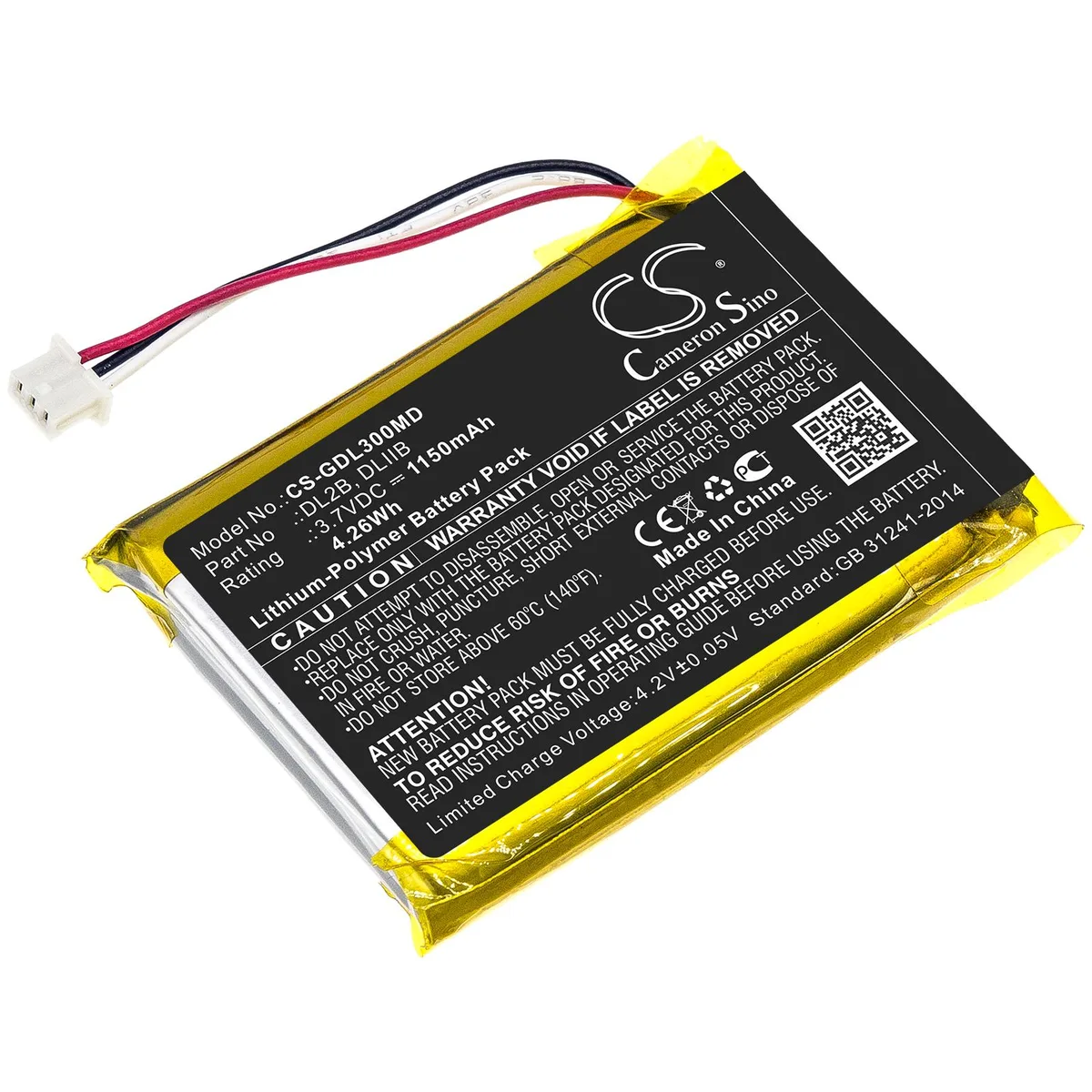 Cameron &amp; Co Cameron &amp; Co DS-CS-GDL300MD 3.7 V 1150 mAh Li-Polymer video accessory — product photo