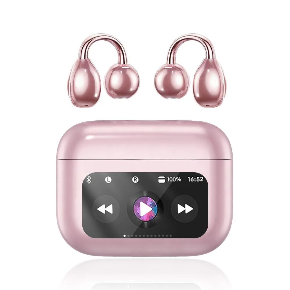 No Sew No Sew Open Ear Earbuds Clip On Pink Bluetooth 5.4 — product photo