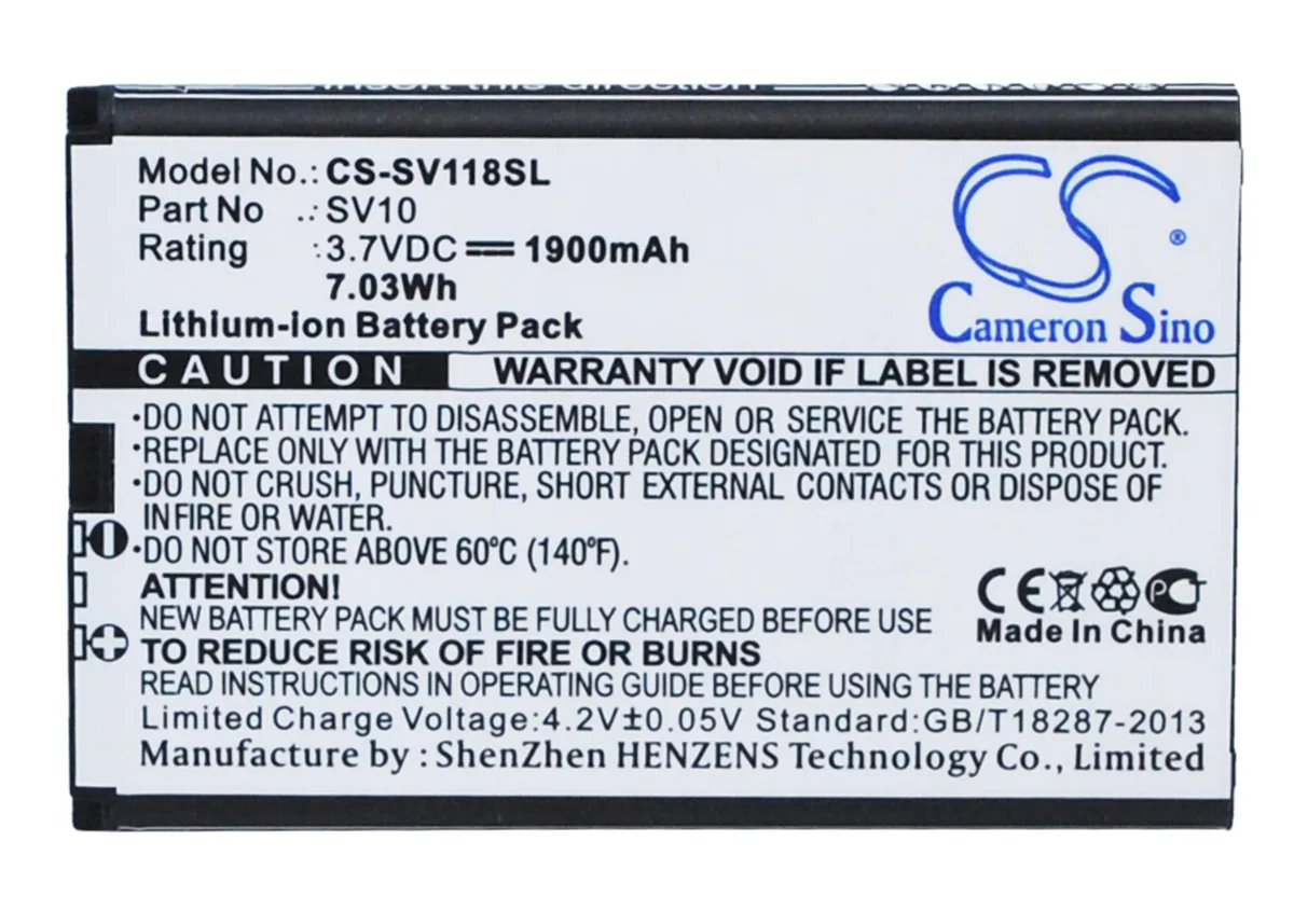 Centenex Electronics Centenex Electronics DS-CS-SV118SL 3.7V 1900mAh Li-ion GPS Battery Black — product photo