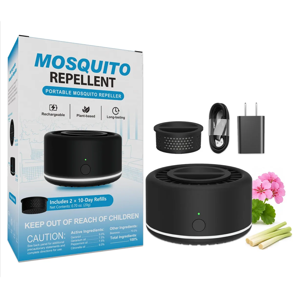  Virine MosquitoRepeller M31 with 2 Refills 480 hrs — product photo