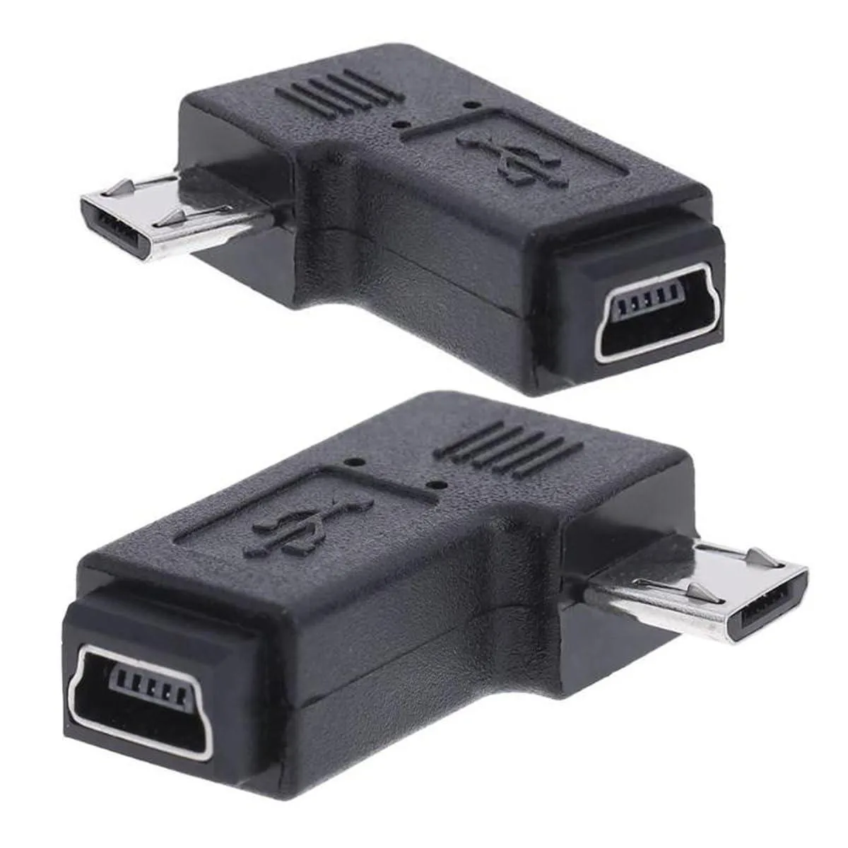 LORDWORLD LORDWORLD 2-Pack Mini USB Female to Micro USB Male 90° Angled Adapter — product photo