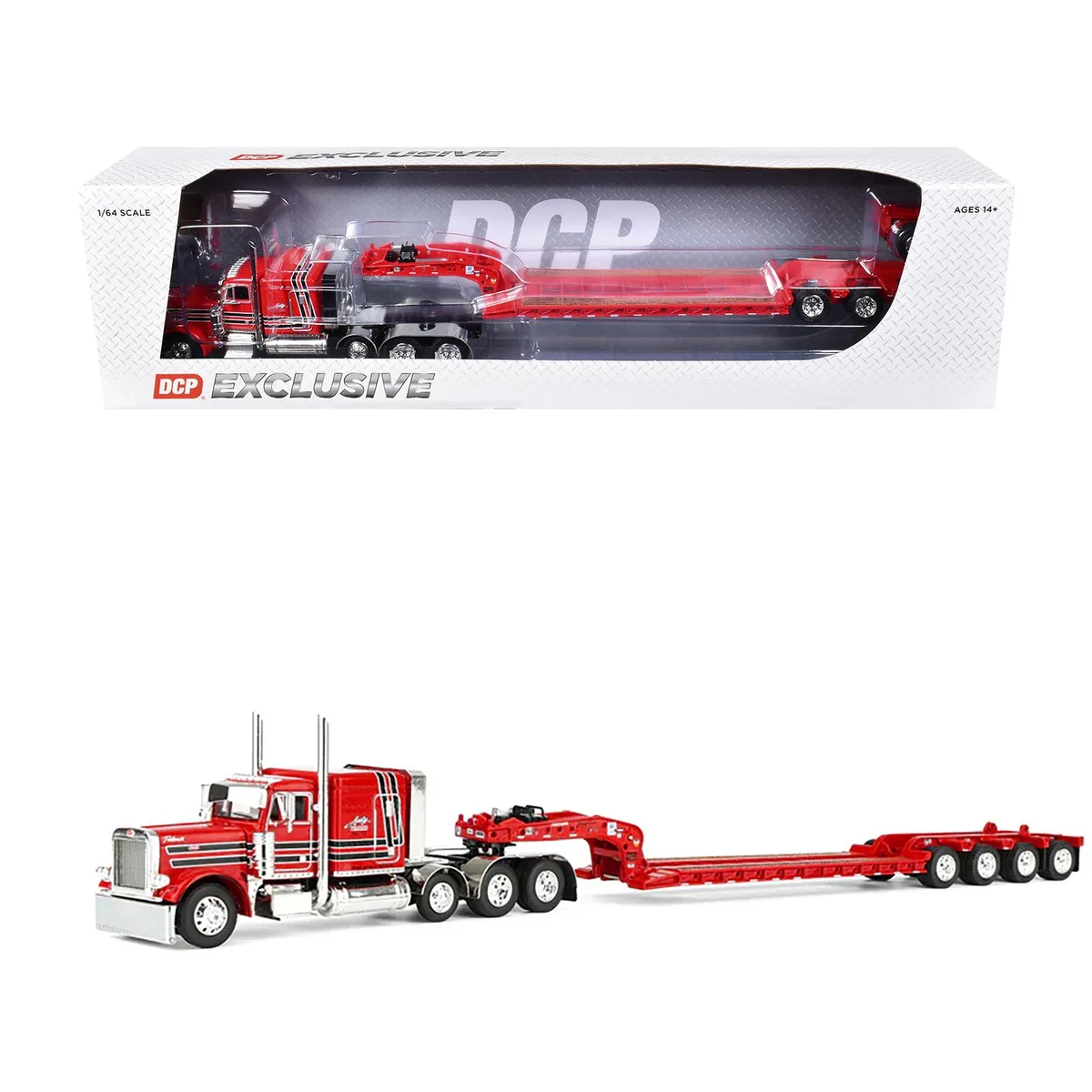 First Gear First Gear Peterbilt 379 63" Sleeper Fontaine Magnitude Trailer Red Black 1/64 Diecast — product photo
