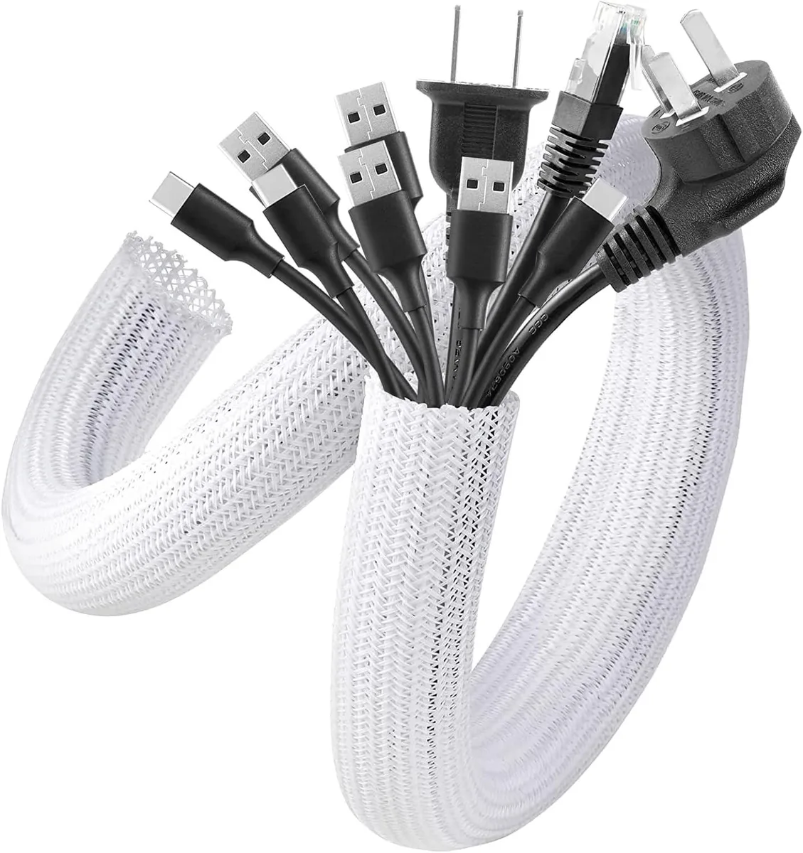 Corn Electronics Corn Electronics internal power cable sleeve white 6.6ft 30mm UL94 V-2 — product photo