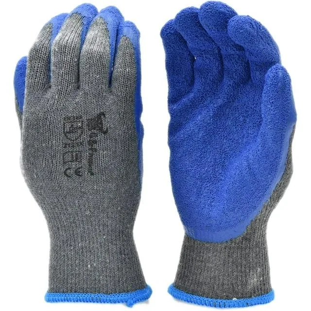 G & F Products G & F Products Knit Work Safety Gloves Blue Latex Coated 12 Pairs Medium — product photo