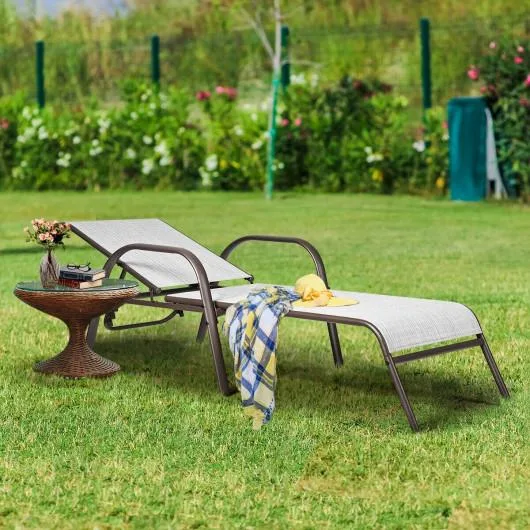 SlickBlue SlickBlue Set of 2 Patio Lounge Chairs White 360 lbs capacity — product photo