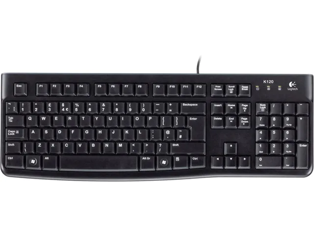 Logitech Logitech K120 keyboard USB wired low-profile black 920-002524 — product photo