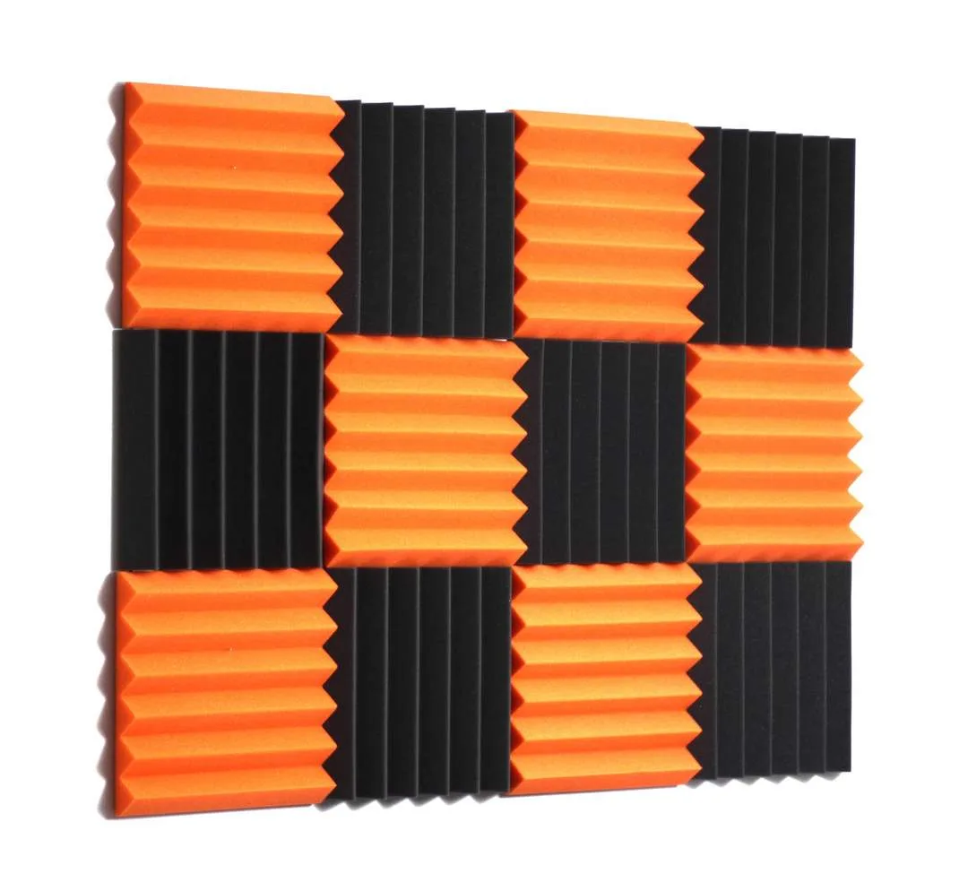 Soundproof Store Soundproof Store Acoustic Wedge Tiles 12 Pack Orange Black — product photo