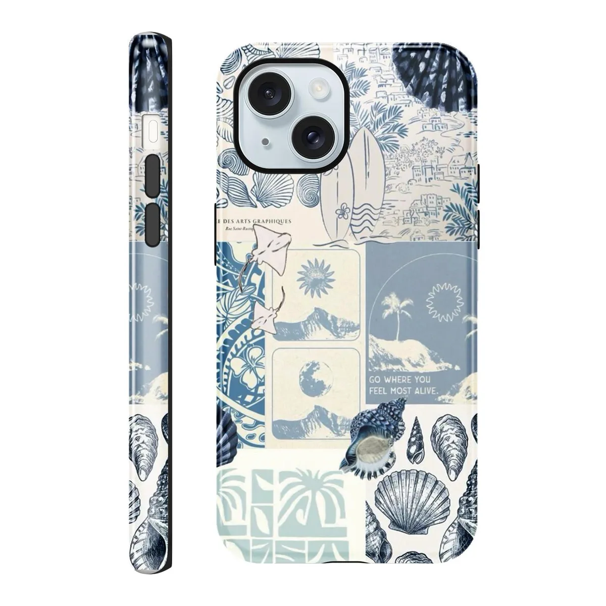  Zrutru iPhone 15 6.1" Ocean collage TPU case — product photo