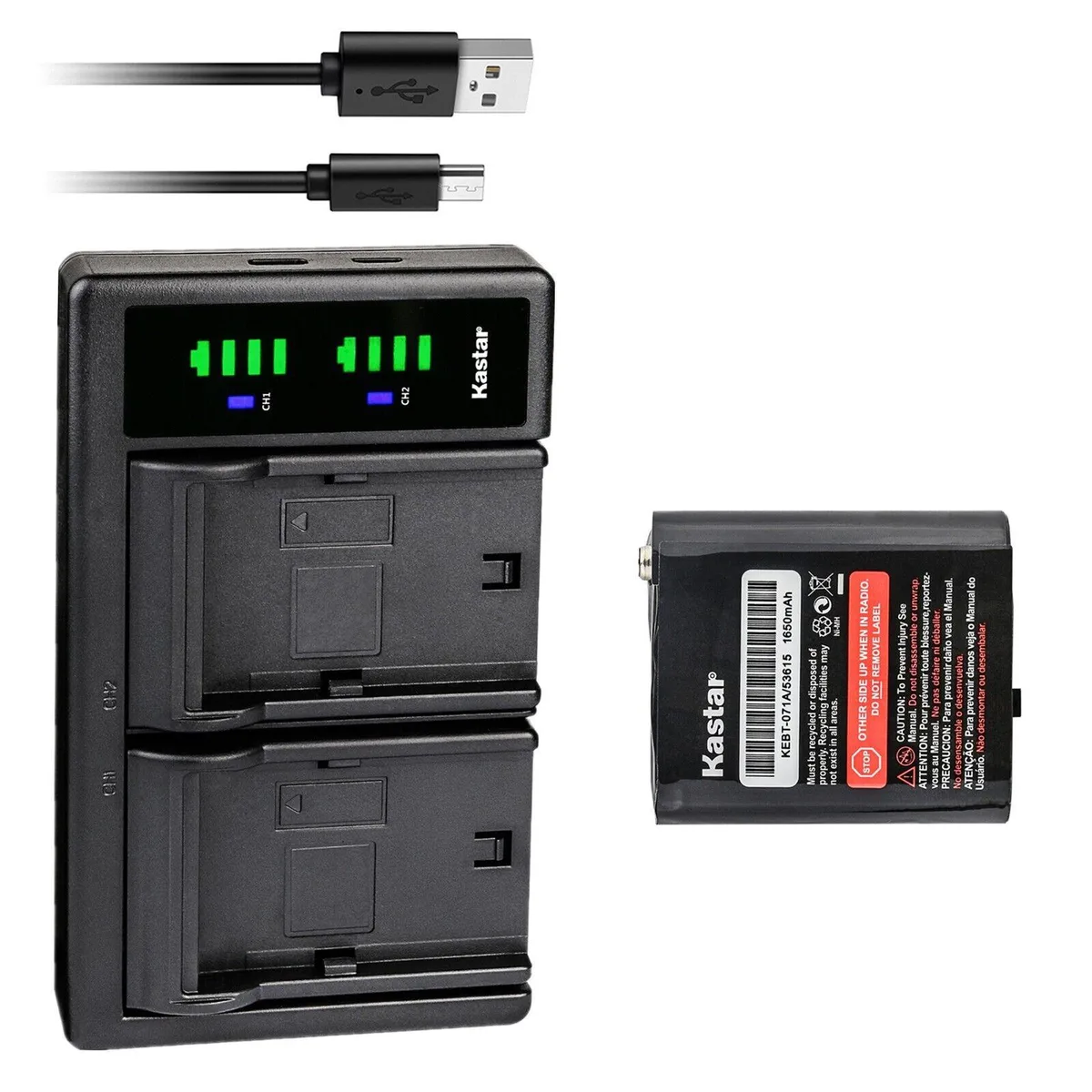 Kastar Kastar M53615 1650mAh 3.6V Ni-MH battery &amp; LTD2 dual USB charger — product photo