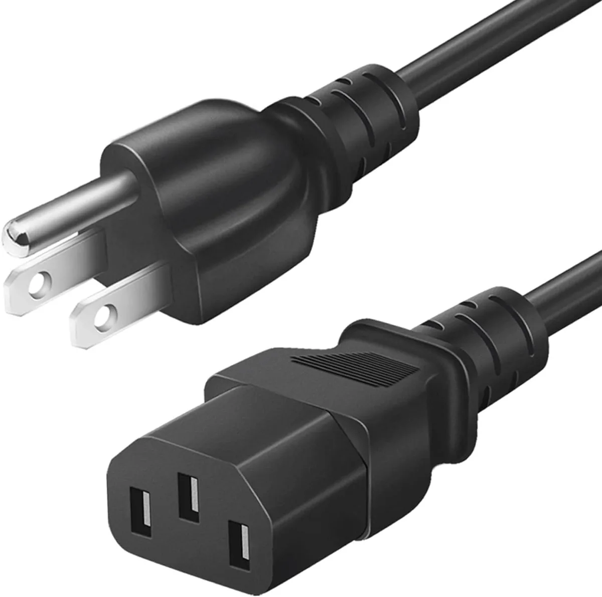 3 Prong AC Power Cord Cable Straight Blade Plug 3 FT 10A 125V 18AWG — product photo