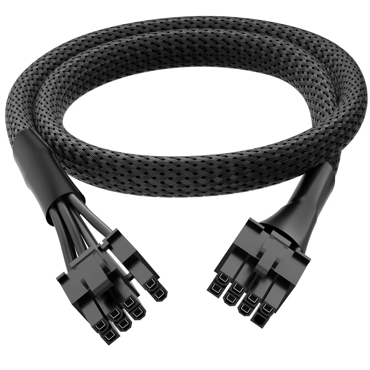  Aukuoy 8-Pin PSU Male to 6+2 Pin GPU Male Braided PCIe Cable 65cm — product photo