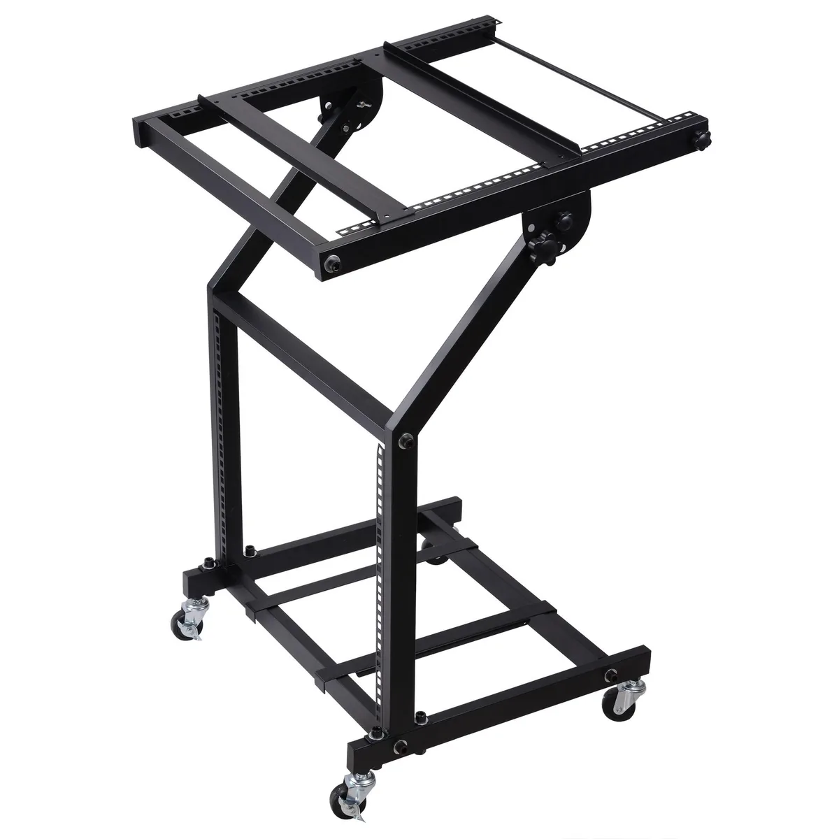 Yescom USA, Inc. Yescom USA, Inc. 9U DJ Mixer Stand Adjustable Rack Mount Rolling Stage Cart Studio Music Show — product photo