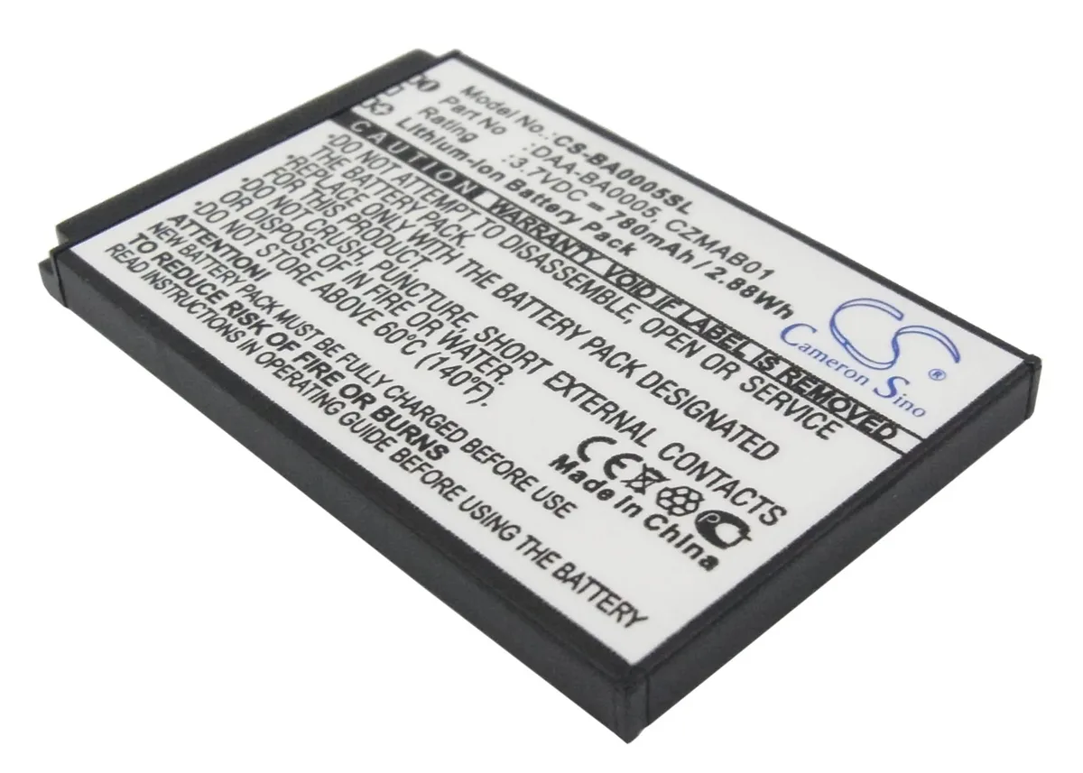 Rectangular silver lithium-ion battery pack with label and connector pins