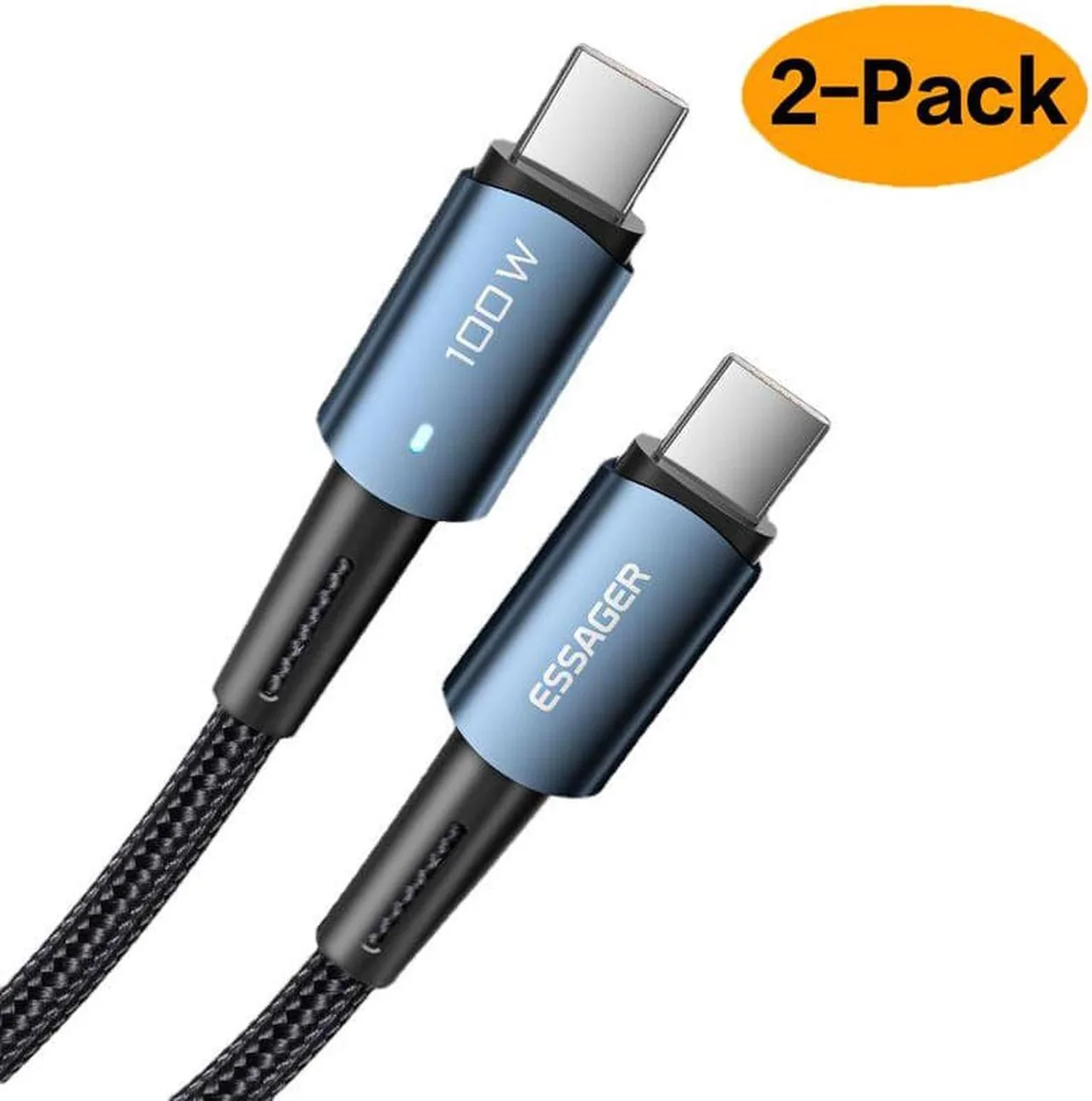 SMUGDESK SMUGDESK USB C Cable 100W 5A 6.6ft 2-Pack Blue — product photo