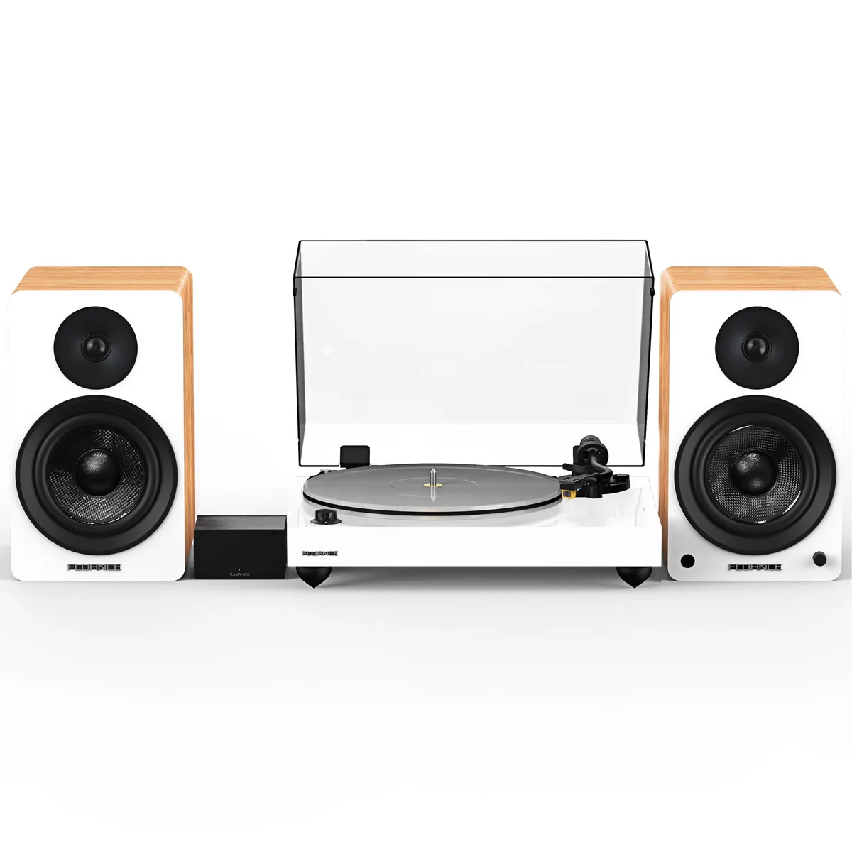 Fluance Fluance RT85N Turntable System White Nagaoka MP-110 120W 6.5" Speakers — product photo