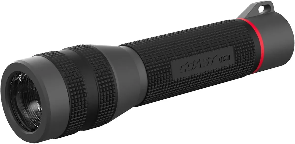 MAONO GX30 flashlight, 8.5 inches, textured grip, anti-roll cap, twist focus bezel