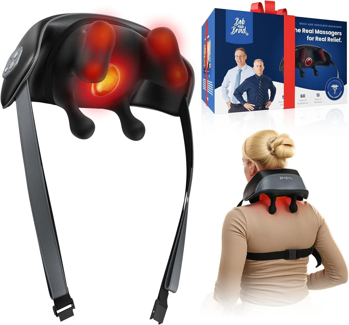 Bob and Brad Bob and Brad 206DM Cordless Shiatsu Neck Massager 2500mAh 190 min 2.4 lbs — product photo