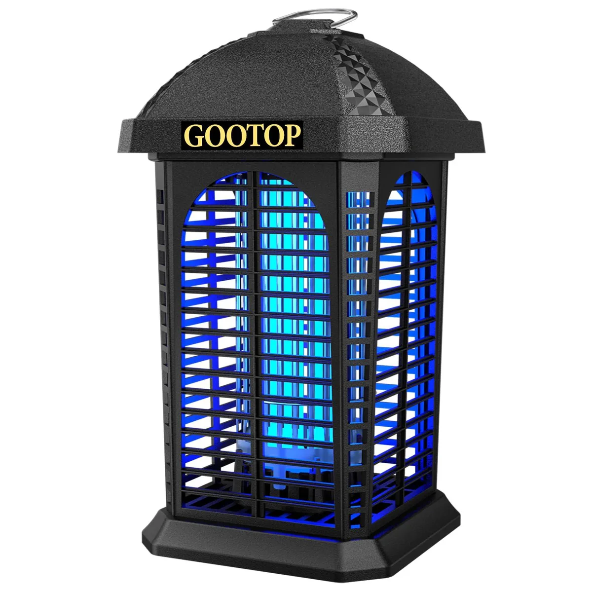 Red plastic bug zapper unit with collection tray