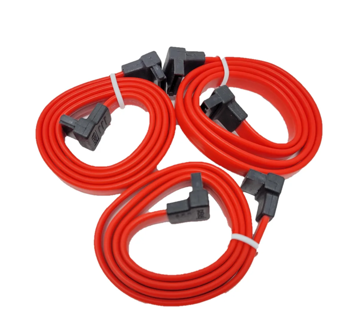 Micro Connectors Micro Connectors 0.5 m SATA III Right Angle to Right Angle Data Cable 3-Pack Red — product photo