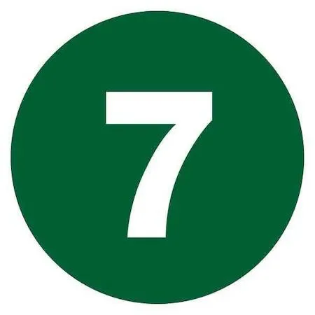 Tape Logic Tape Logic DL1347 Number 7 Labels 3 Inch Circle Dark Green 500 Roll — product photo