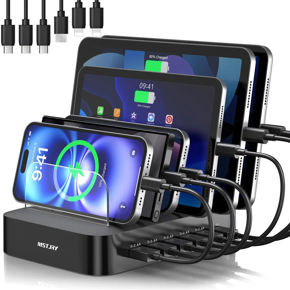  MSTJRY KCE0088 6 Port USB Charger 55W Black — product photo
