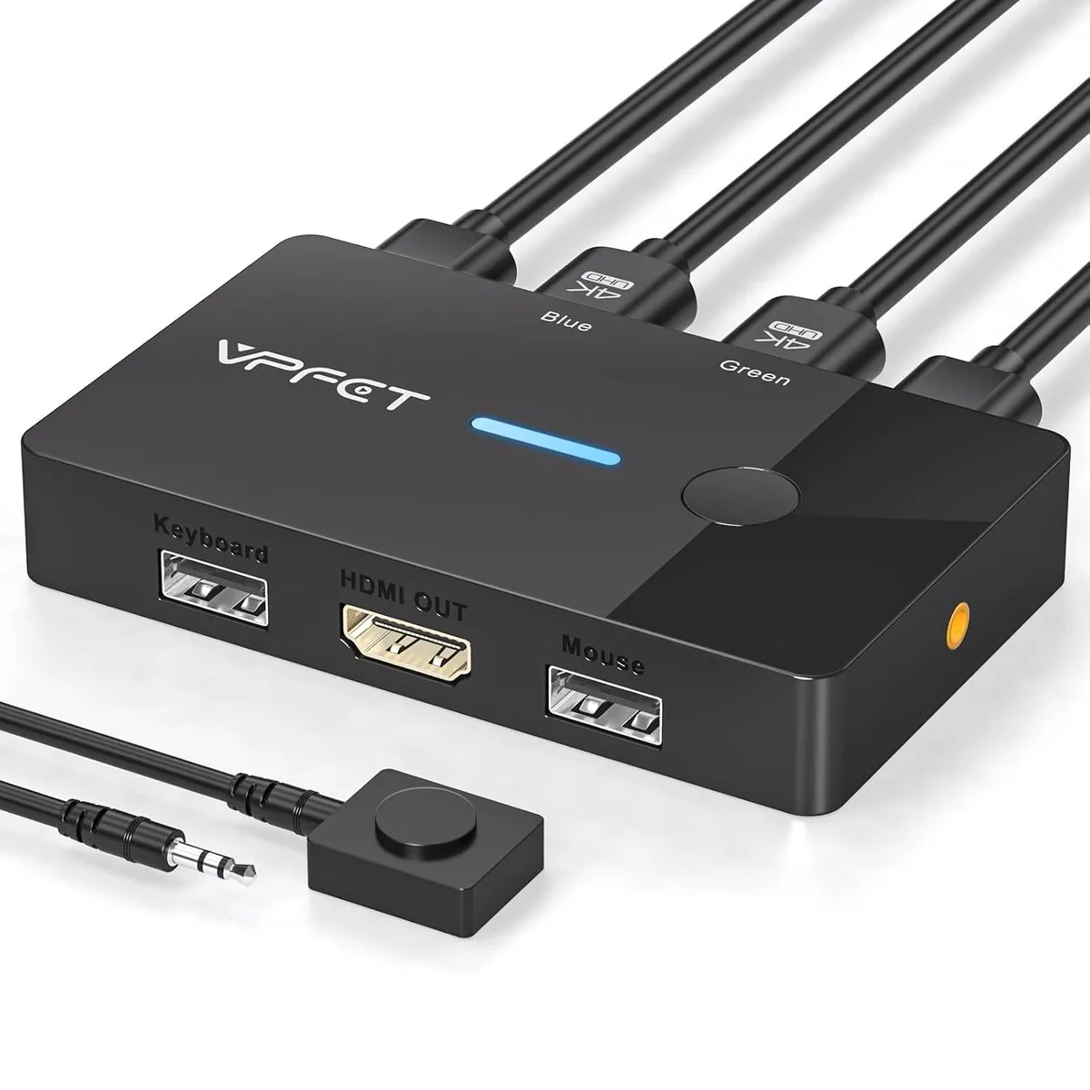 IHDAPP IHDAPP 2 Port HDMI KVM Switch 4K@60Hz 2 Computers 1 Monitor with Desktop Controller — product photo