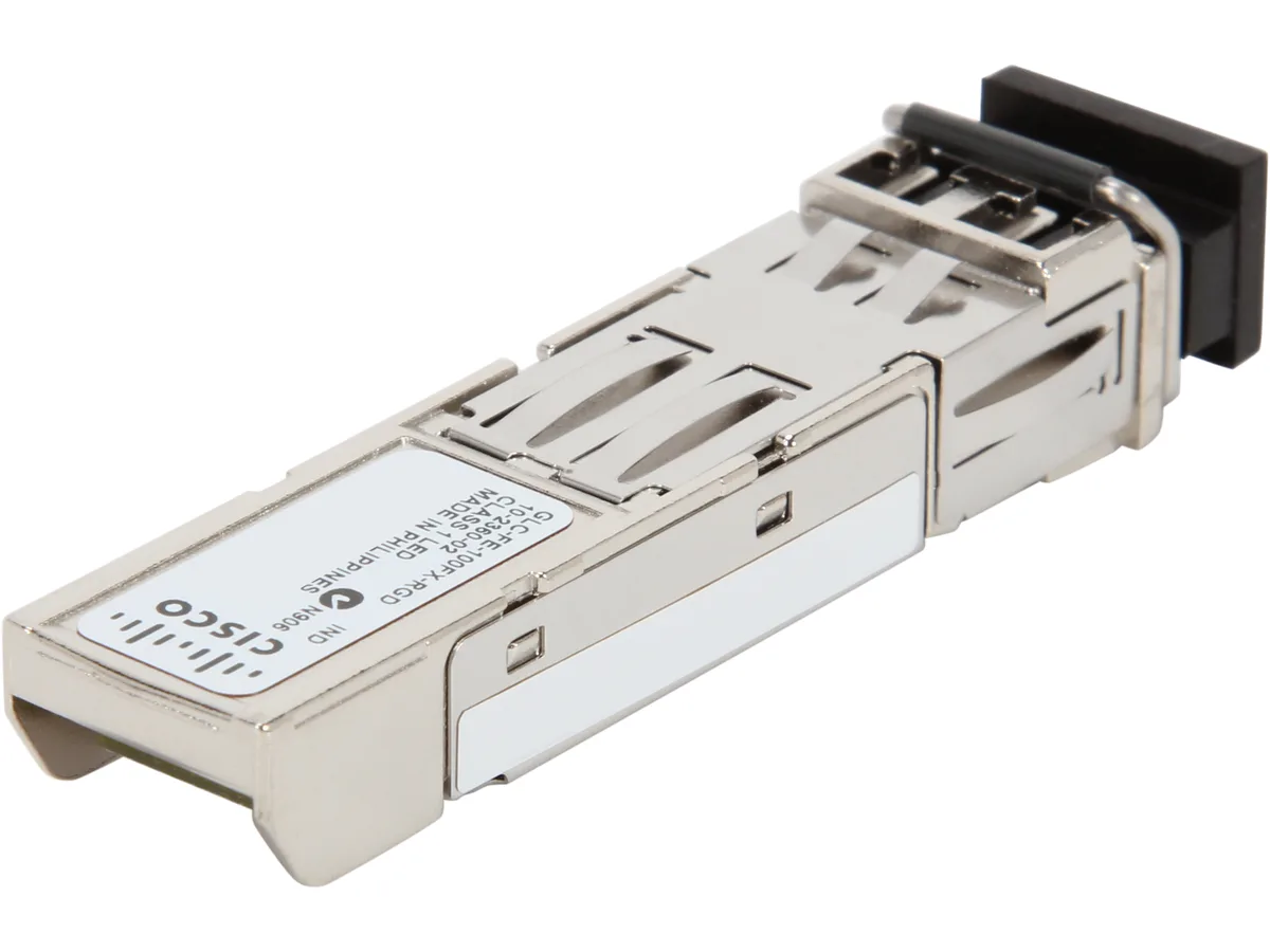 Cisco Systems, Inc. Cisco Systems, Inc. GLC-FE-100FX-RGD= 100 Mbps 1310nm SFP transceiver — product photo