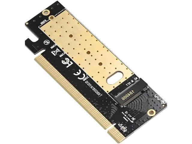 Green circuit board with gold edge connector and M.2 slot