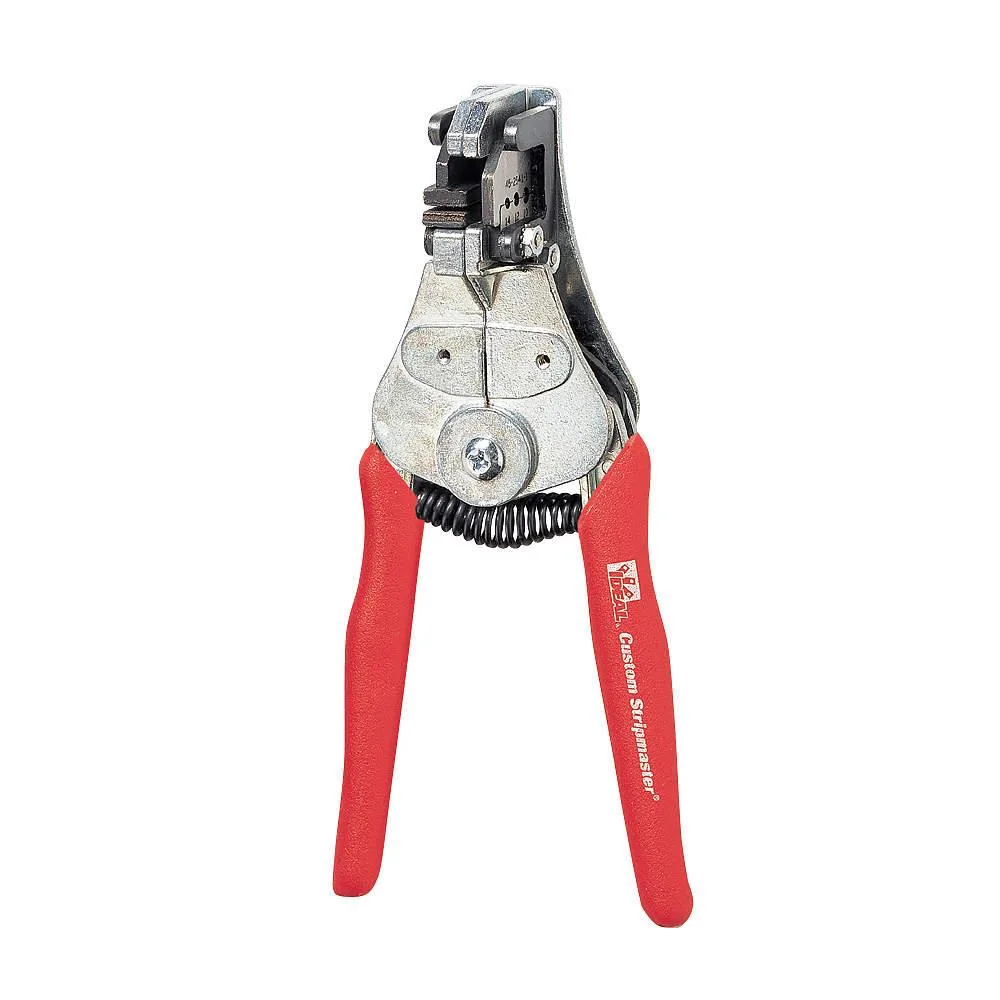 Yellow-handled wire stripper with black jaws, 6 1/2 inches long, plastic dipped grips