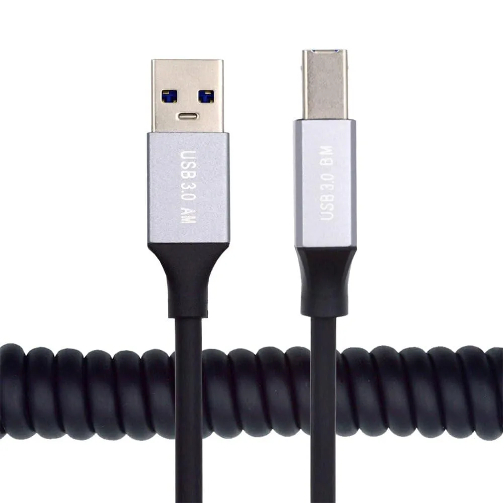 LORDWORLD LORDWORLD USB 3.0 Type-A to Type-B Coiled Cable 100cm — product photo