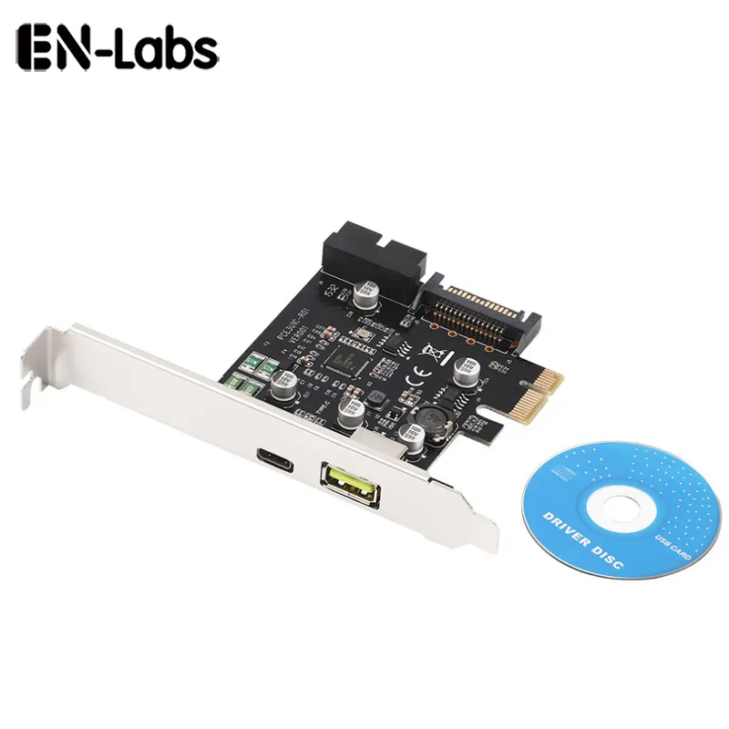 EN-Labs EN-Labs PCIEU3C20SC PCIe USB 3.0 Type-C expansion card with 2.4A charging — product photo