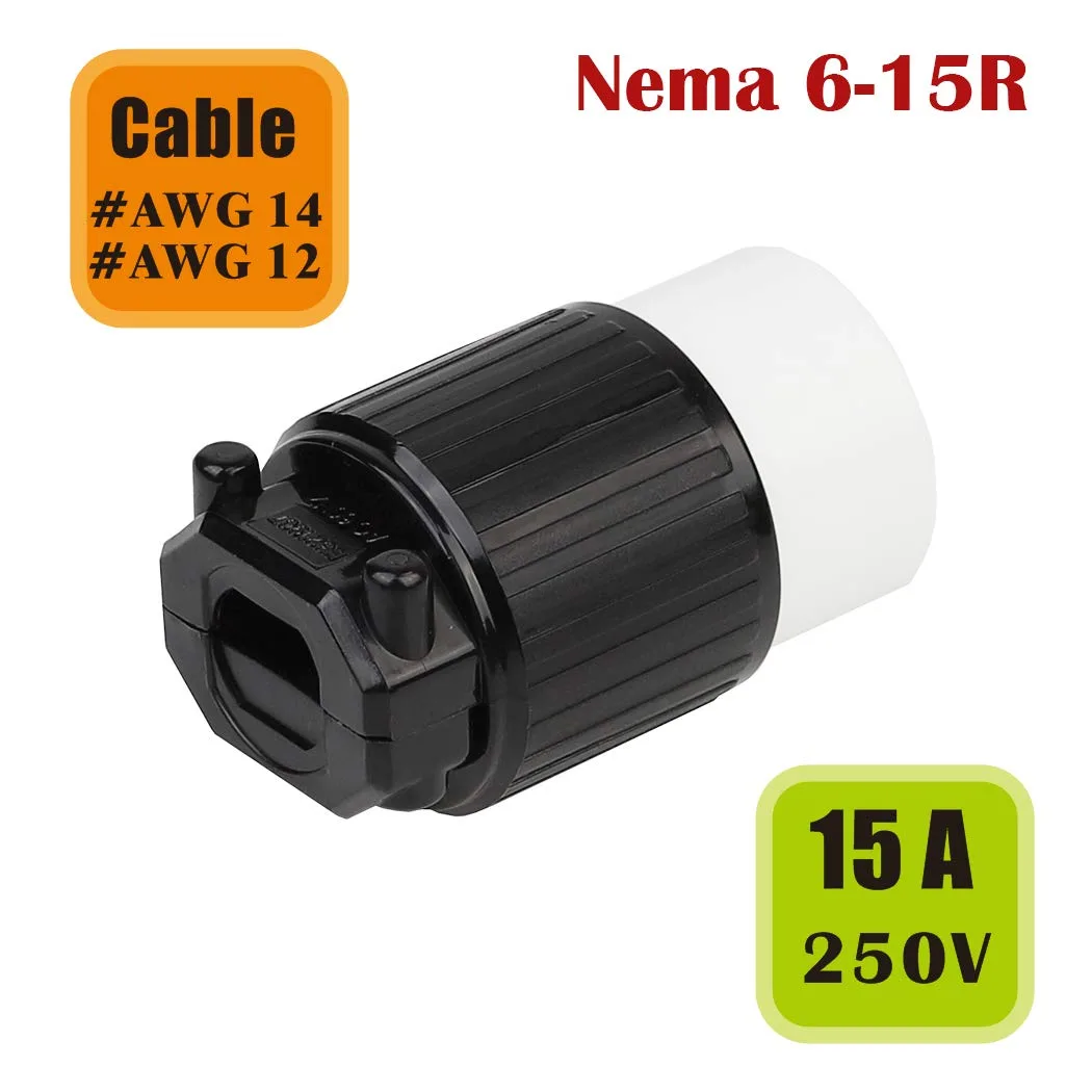 TeKit TeKit NEMA 6-15R Female Cord Connector 15A 250V 60Hz Red — product photo