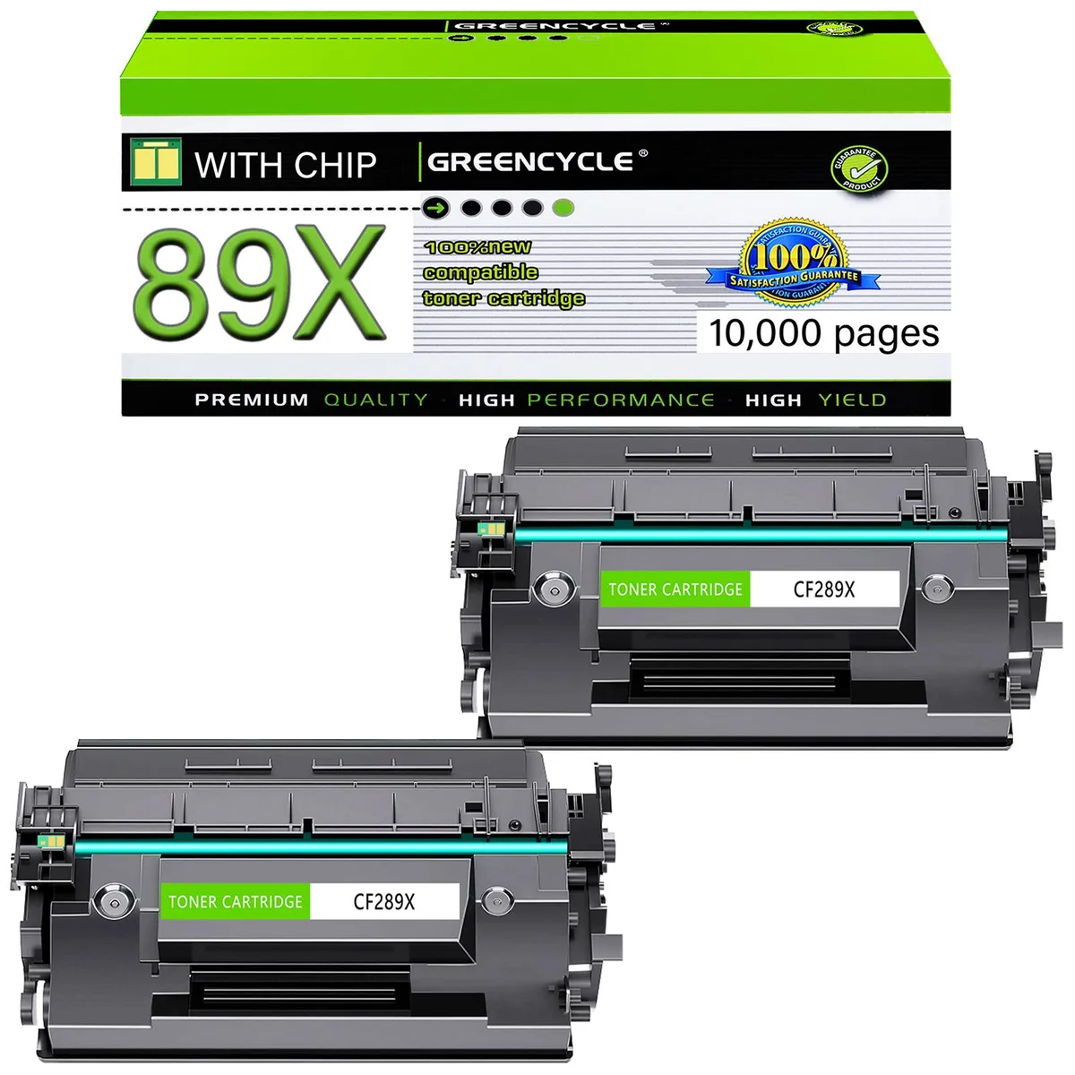 GREENCYCLE GREENCYCLE CF289X Compatible Black Toner Cartridge 2-Pack 10000 Pages — product photo