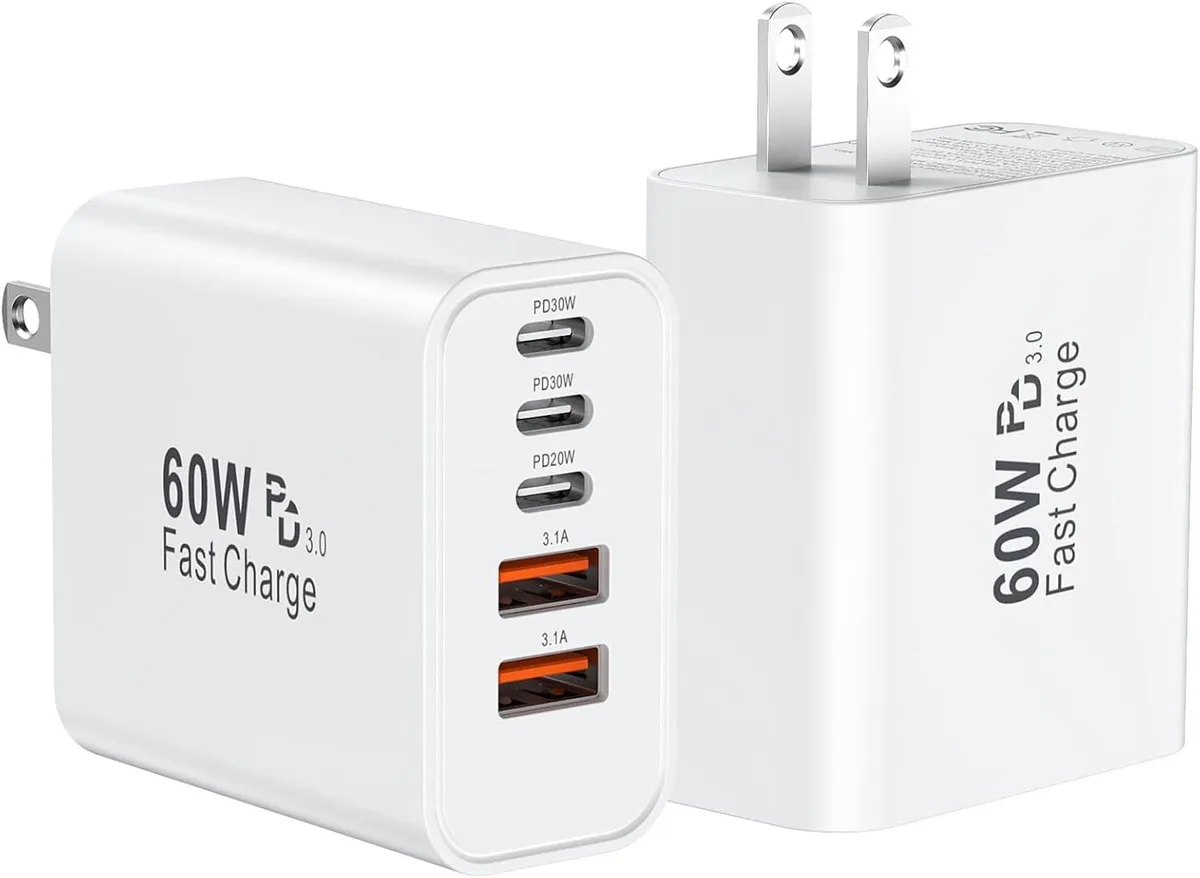 ONITOON ONITOON 2-Pack 60W USB-C Wall Charger 5-Port — product photo