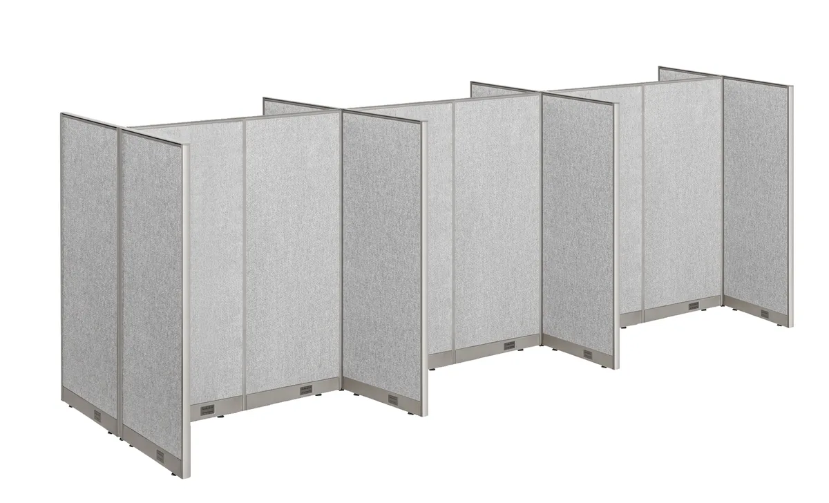 GOF GOF 6-Person Workstation Cubicle 60"D x 180"W x 72"H office furniture — product photo