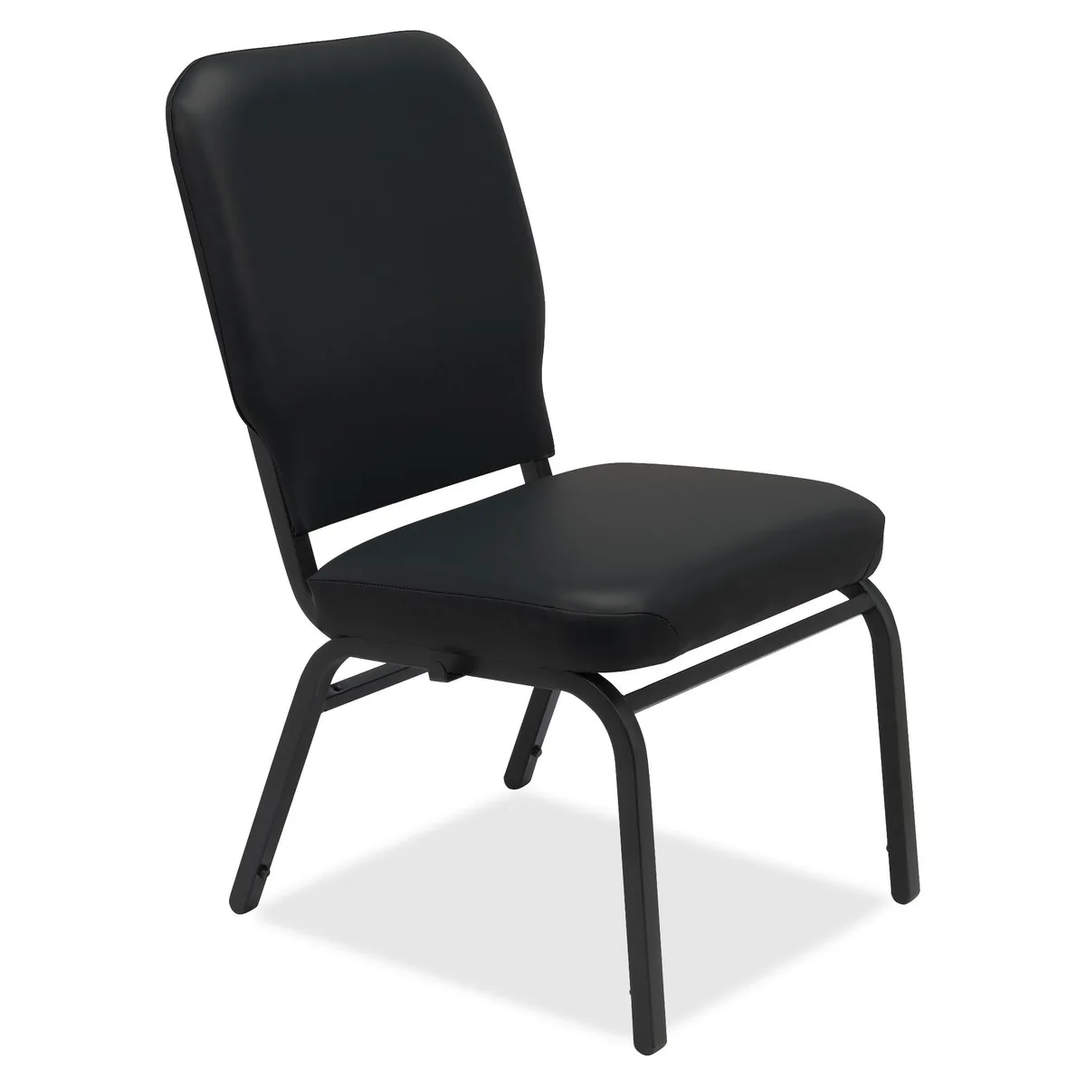 Lorell Lorell 59596 Office Furniture Oversize Stack Chair 500lb Cap 21x25x35 Black — toote foto