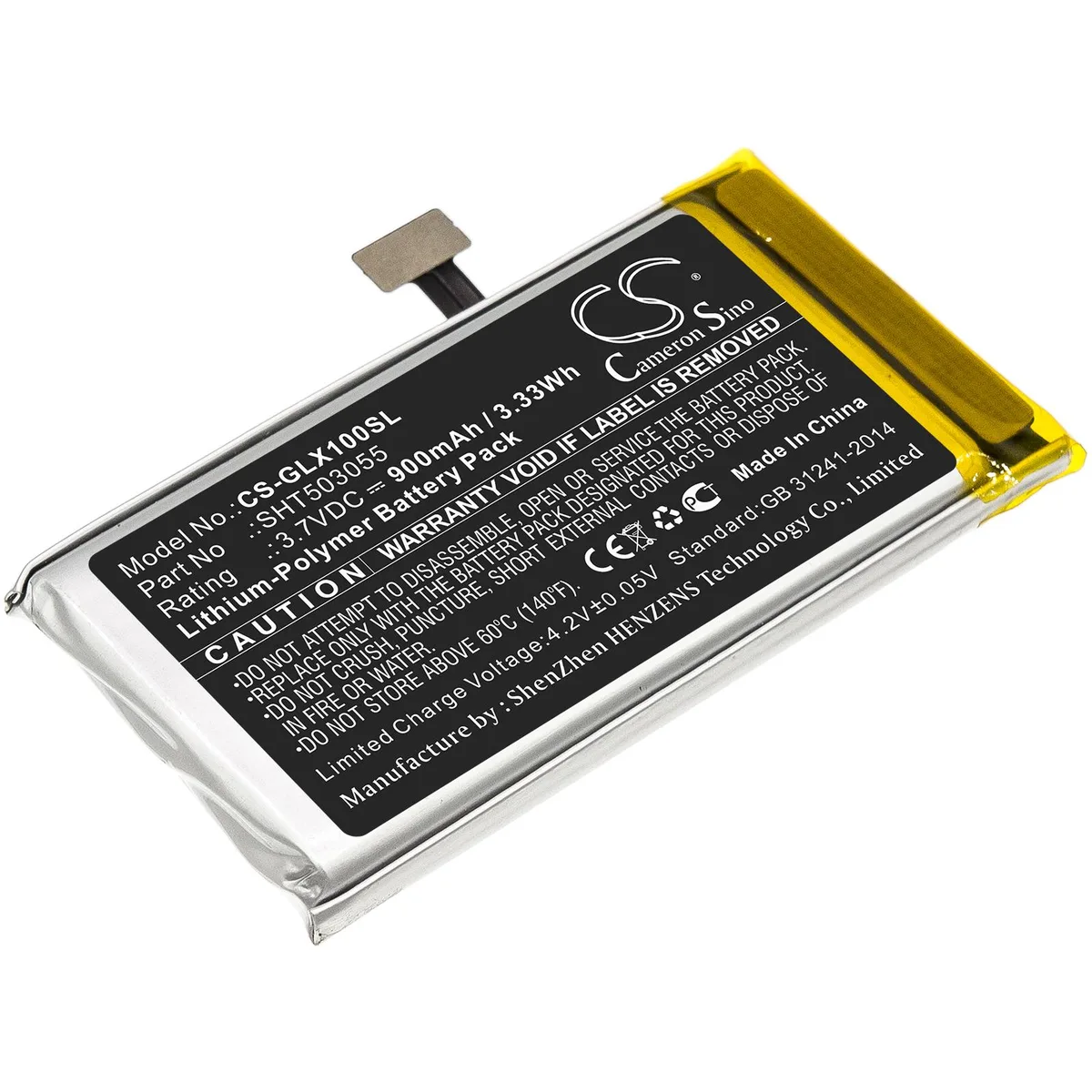 Cameron &amp; Co Cameron &amp; Co GPS Battery CS-GLX100SL 3.7V 900mAh Li-Polymer Black — product photo