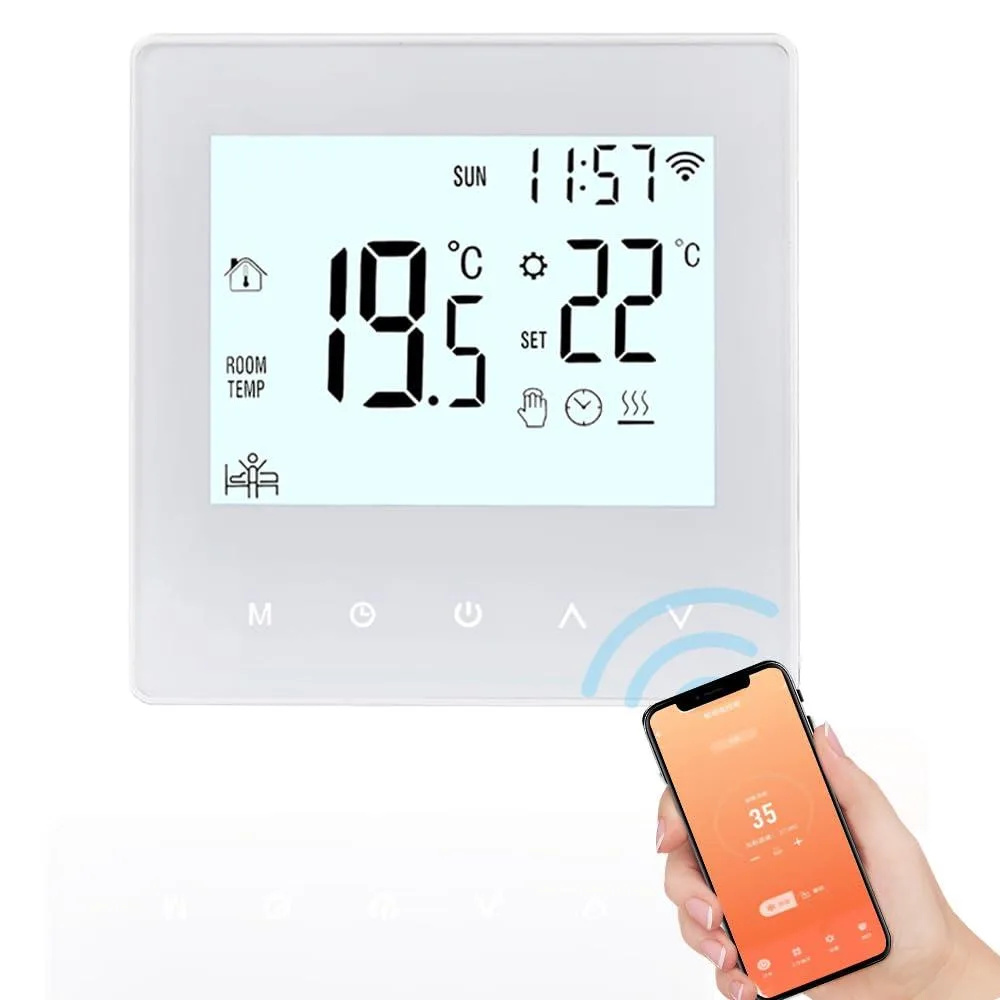 Aoresac Smart Thermostat Wi-Fi 16A White 86x86mm — product photo