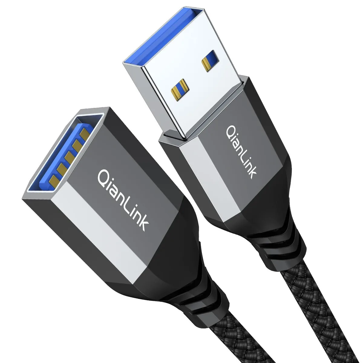 No Sew No Sew USB 3.0 Extension Cable 3.3FT Grey Nylon Braided — product photo
