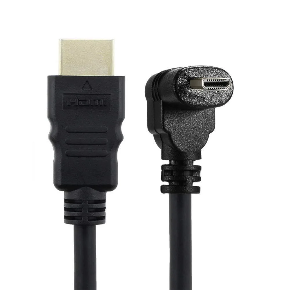 Down-angled 90 degree Micro HDMI to HDMI cable 50cm